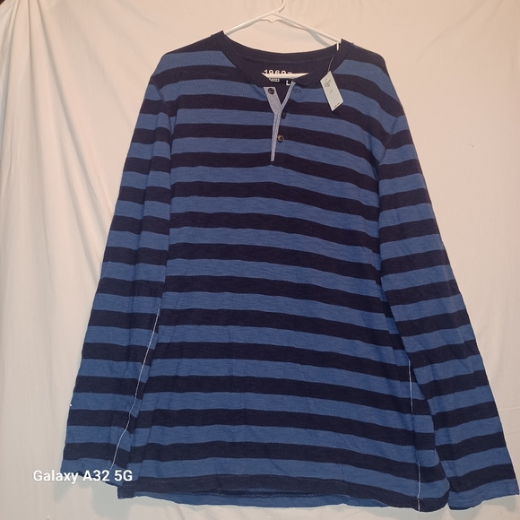 GAP Other - Gap Mens 1969 Blue Stripped Long Sleeve  T- Shirt Size L